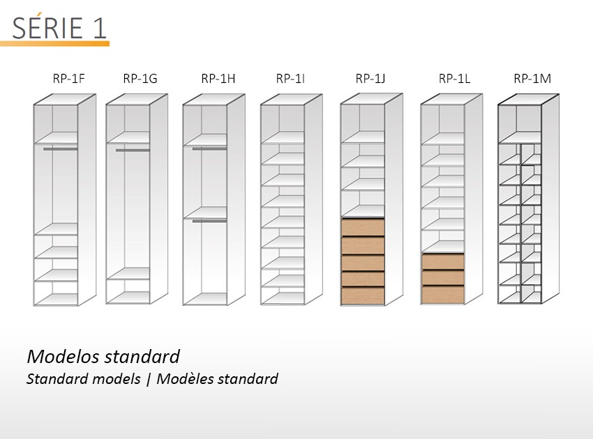 Modelos Standard - Roupeiros Série 1