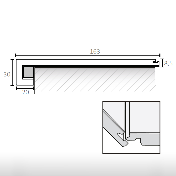 Profil base d´escalier SPC ACOUSTIC 1500x163x30 mm 